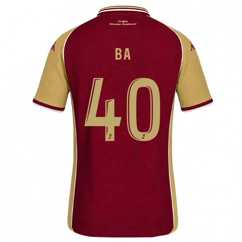 Danxen Dětské Ousmane Ba #40 Zlatohnědá Tmavě Červená Domů Hráčské Dresy 2026/27 Dres
