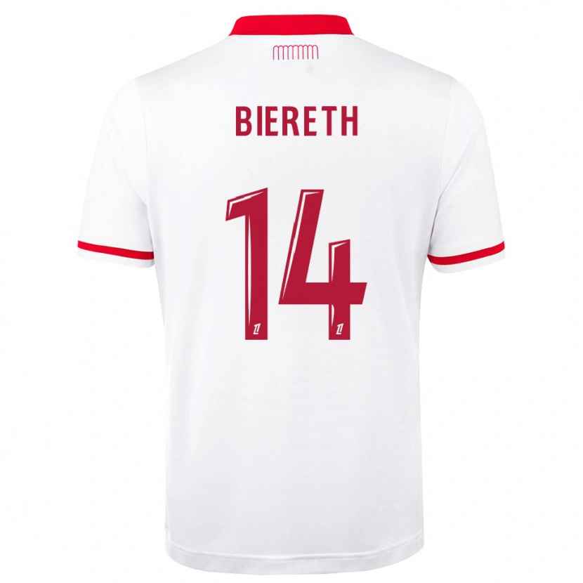 Danxen Dětské Mika Biereth #14 Červená Bílá Domů Hráčské Dresy 2026/27 Dres