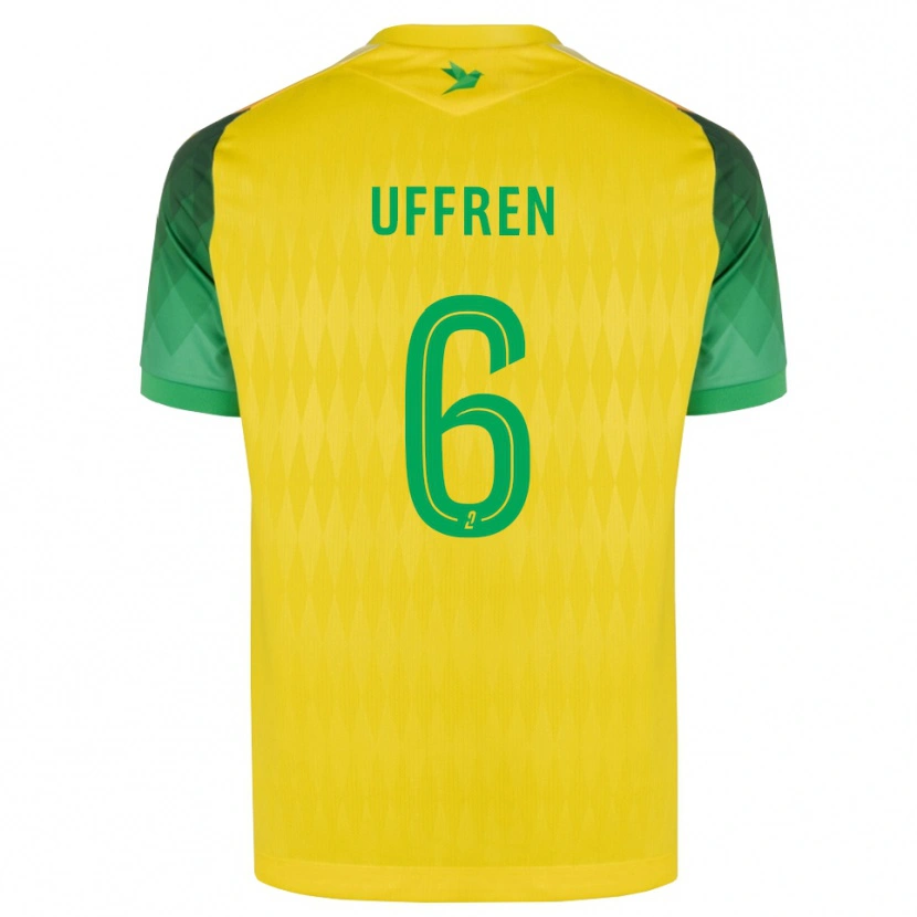 Danxen Dětské Manon Uffren #6 Žlutá Zelená Červená Domů Hráčské Dresy 2026/27 Dres
