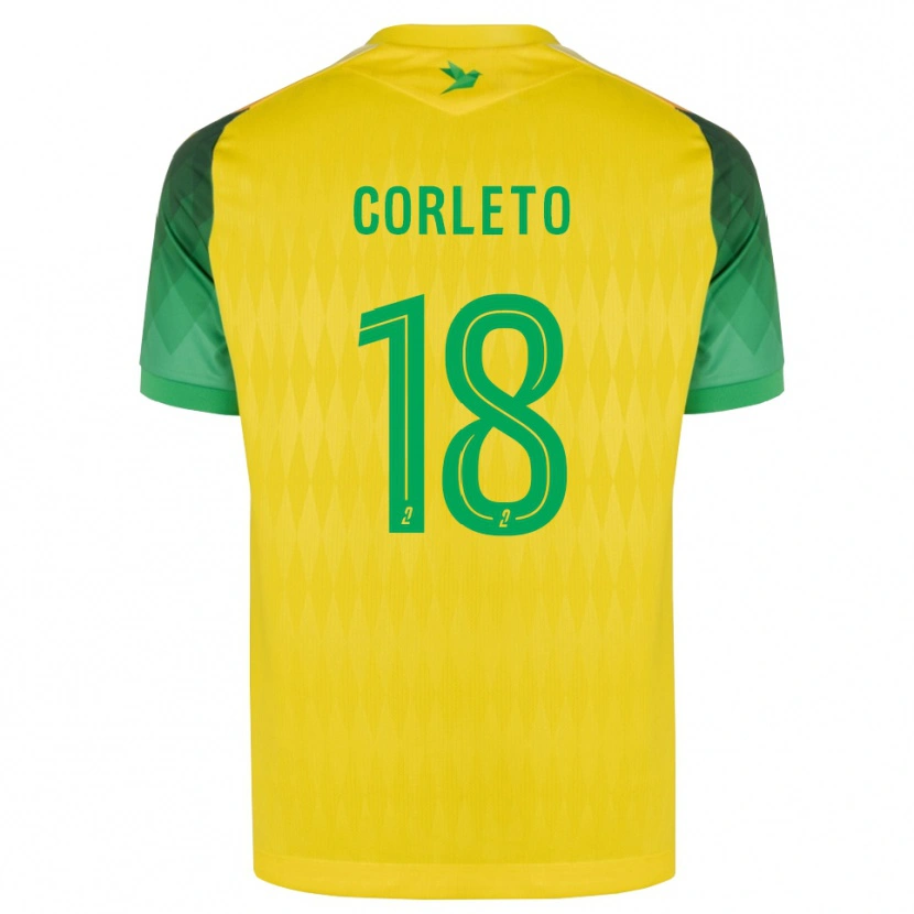 Danxen Dětské Naël Corleto #18 Žlutá Zelená Červená Domů Hráčské Dresy 2026/27 Dres