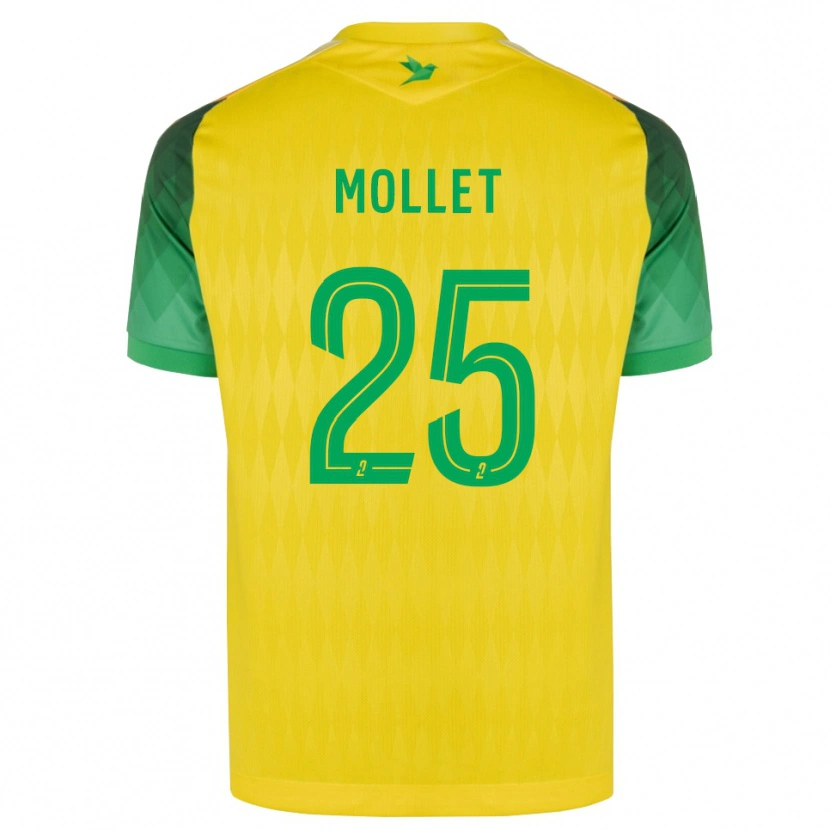 Danxen Dětské Florent Mollet #25 Žlutá Zelená Červená Domů Hráčské Dresy 2026/27 Dres