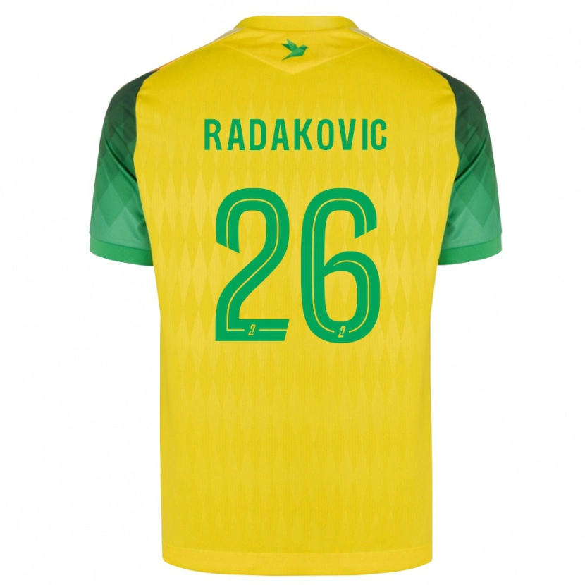 Danxen Dětské Uros Radakovic #26 Žlutá Zelená Červená Domů Hráčské Dresy 2026/27 Dres