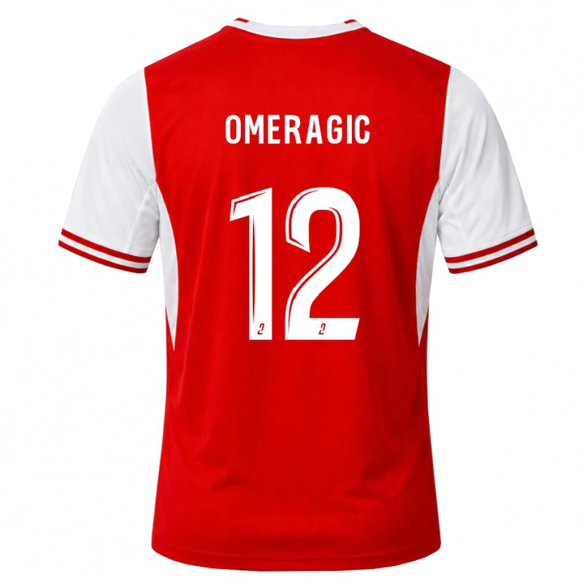 Danxen Dětské Edin Omeragic #12 Červená Bílá Domů Hráčské Dresy 2026/27 Dres