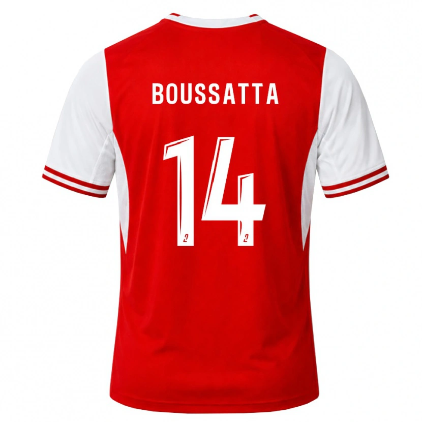 Danxen Dětské Naïl Boussatta #14 Červená Bílá Domů Hráčské Dresy 2026/27 Dres
