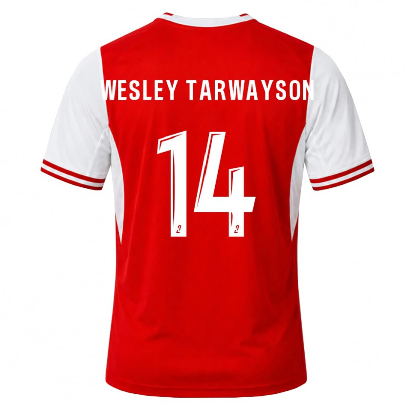 Danxen Dětské James Wesley Tarwayson #14 Červená Bílá Domů Hráčské Dresy 2026/27 Dres