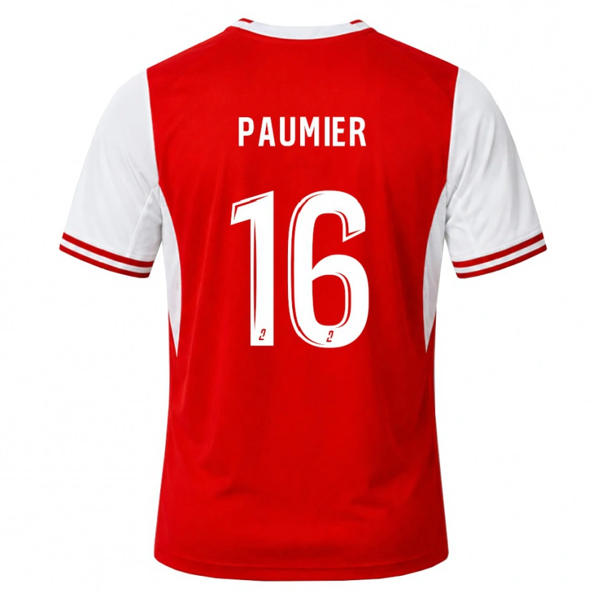 Danxen Dětské Mattéo Paumier #16 Červená Bílá Domů Hráčské Dresy 2026/27 Dres
