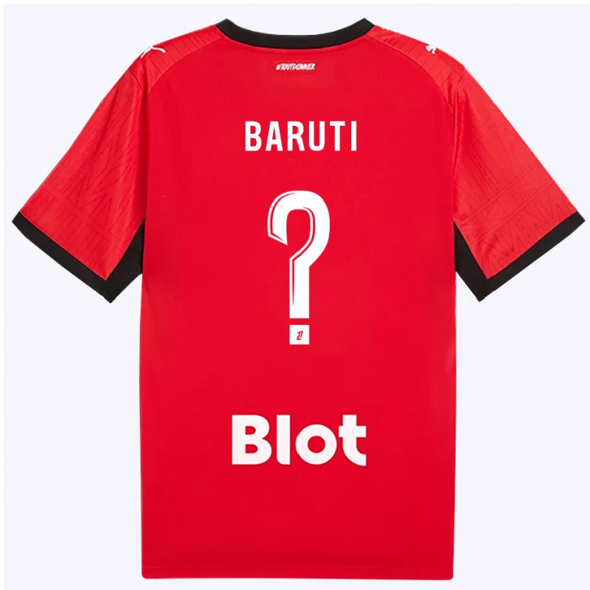 Danxen Dětské Kelian Baruti #0 Červená Černá Bílá Domů Hráčské Dresy 2026/27 Dres
