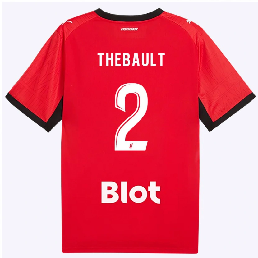 Danxen Dětské Yaël Thébault #2 Červená Černá Bílá Domů Hráčské Dresy 2026/27 Dres