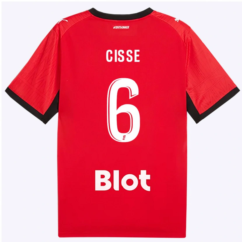 Danxen Dětské Djaoui Cissé #6 Červená Černá Bílá Domů Hráčské Dresy 2026/27 Dres