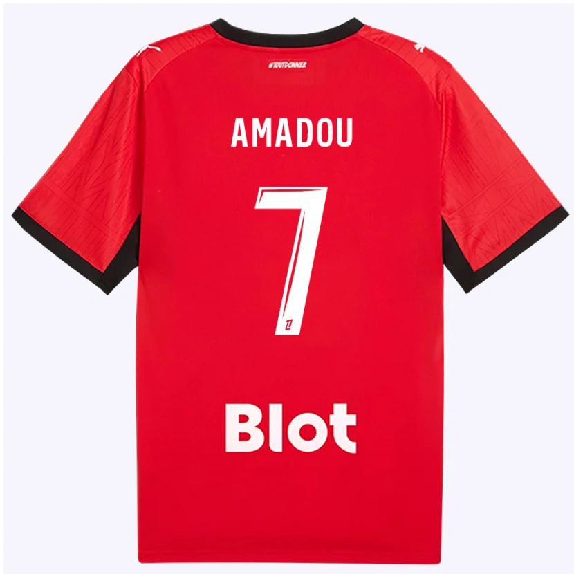 Danxen Dětské Amadou Diallo #7 Červená Černá Bílá Domů Hráčské Dresy 2026/27 Dres