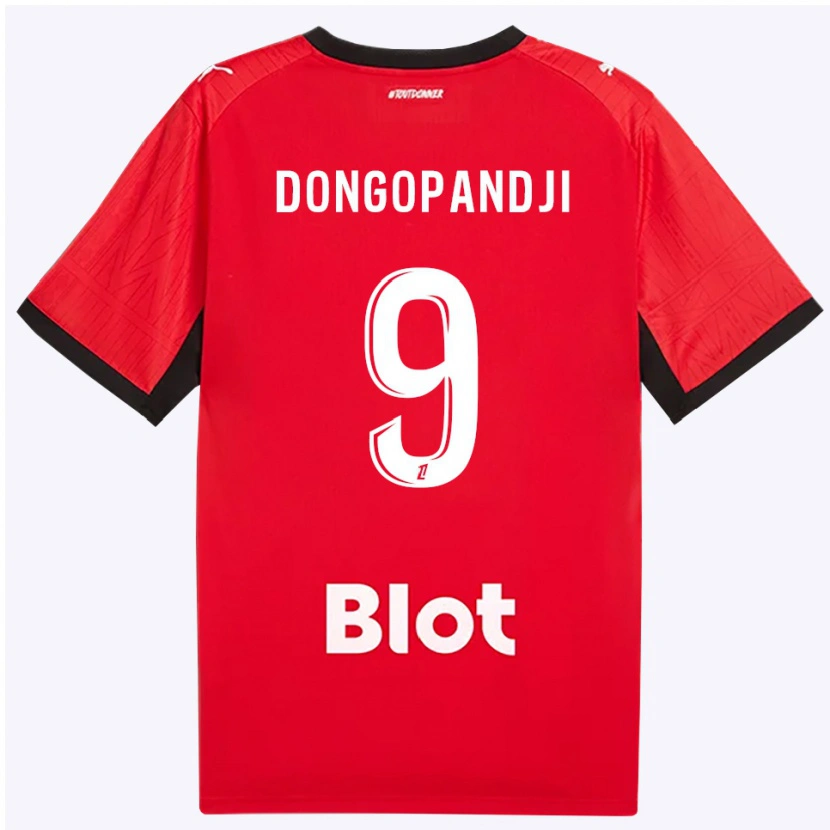 Danxen Dětské Kelvin Dongopandji #9 Červená Černá Bílá Domů Hráčské Dresy 2026/27 Dres