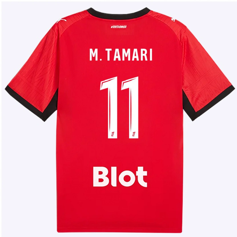 Danxen Dětské Mousa Al-Tamari #11 Červená Černá Bílá Domů Hráčské Dresy 2026/27 Dres