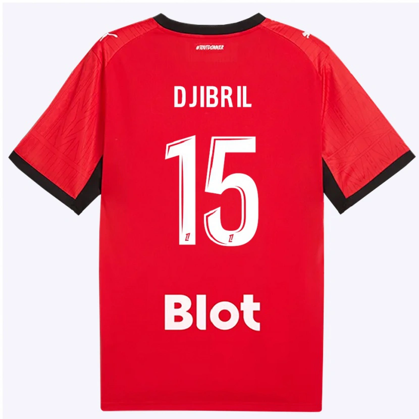 Danxen Dětské Djibril Diallo #15 Červená Černá Bílá Domů Hráčské Dresy 2026/27 Dres