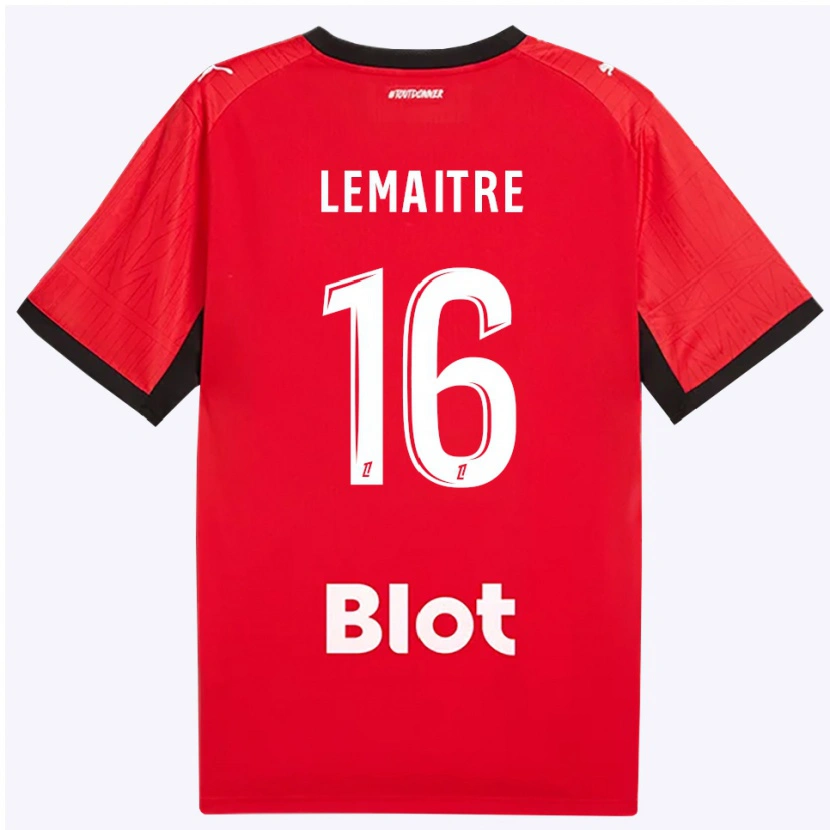 Danxen Dětské Nicolas Lemaître #16 Červená Černá Bílá Domů Hráčské Dresy 2026/27 Dres