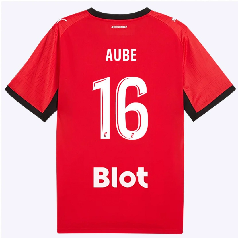 Danxen Dětské Yanis Aube #16 Červená Černá Bílá Domů Hráčské Dresy 2026/27 Dres