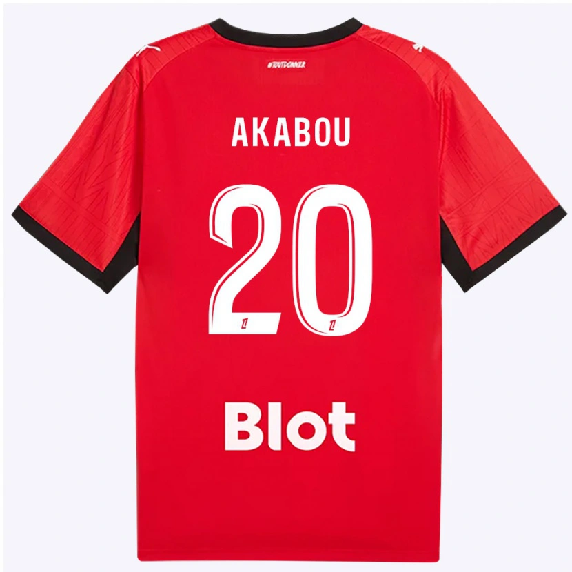 Danxen Dětské Ayoub Akabou #20 Červená Černá Bílá Domů Hráčské Dresy 2026/27 Dres