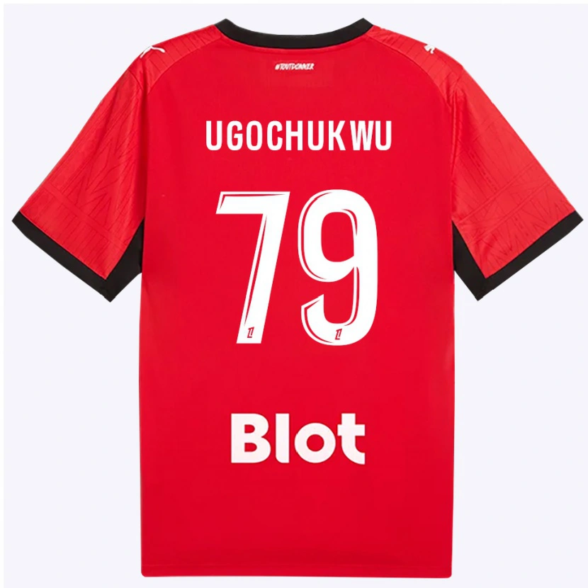 Danxen Dětské Chibuike Ugochukwu #79 Červená Černá Bílá Domů Hráčské Dresy 2026/27 Dres