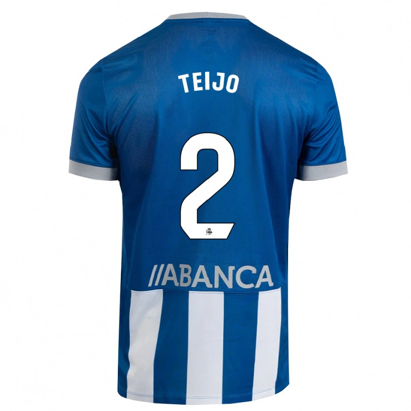 Danxen Dětské Quique Teijo #2 Modrá Šedá Bílá Domů Hráčské Dresy 2026/27 Dres