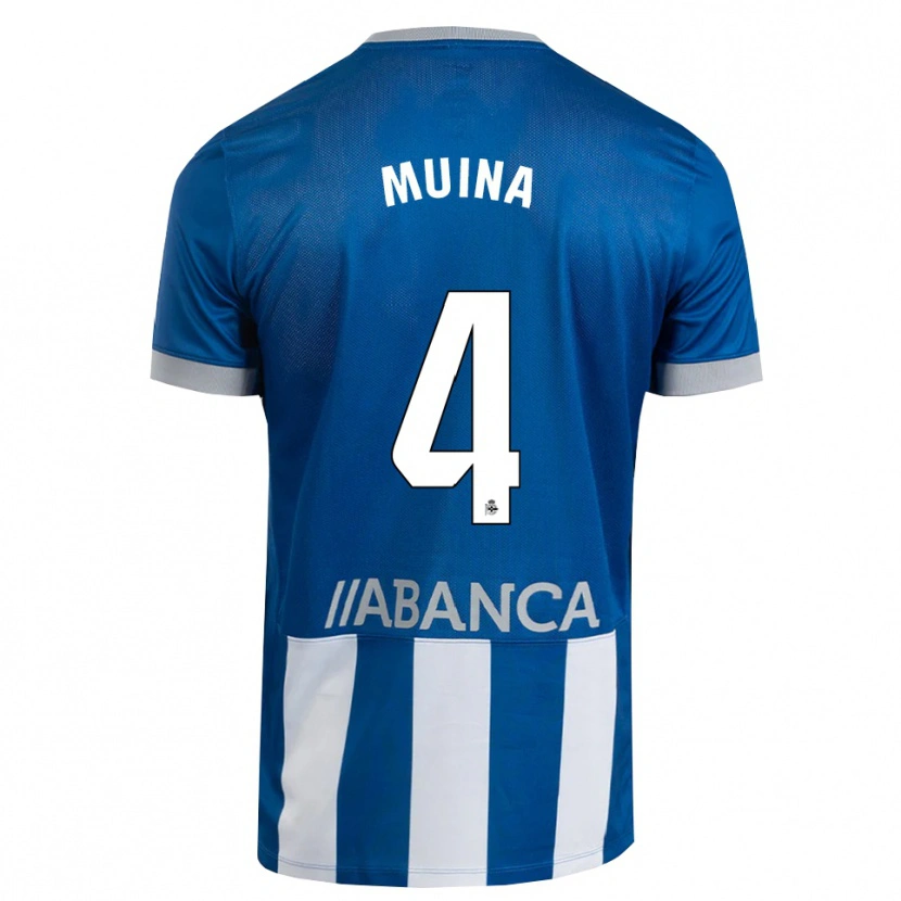 Danxen Dětské Henar Muiña #4 Modrá Šedá Bílá Domů Hráčské Dresy 2026/27 Dres
