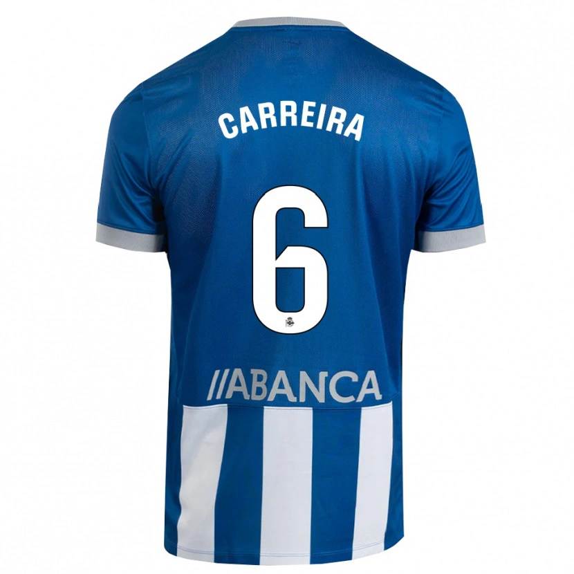 Danxen Dětské David Carreira #6 Modrá Šedá Bílá Domů Hráčské Dresy 2026/27 Dres