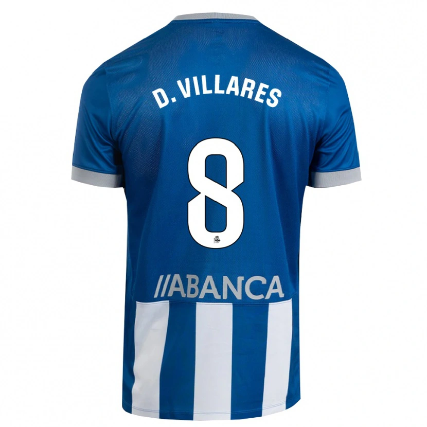 Danxen Dětské Diego Villares #8 Modrá Šedá Bílá Domů Hráčské Dresy 2026/27 Dres