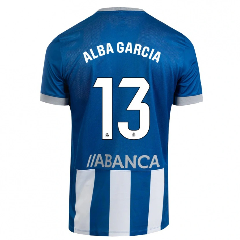 Danxen Dětské Lucía Alba García #13 Modrá Šedá Bílá Domů Hráčské Dresy 2026/27 Dres