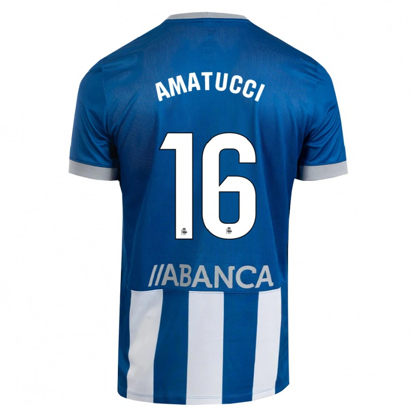 Danxen Dětské Lorenzo Amatucci #16 Modrá Šedá Bílá Domů Hráčské Dresy 2026/27 Dres