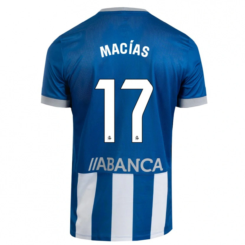 Danxen Dětské Luisao Macías #17 Modrá Šedá Bílá Domů Hráčské Dresy 2026/27 Dres