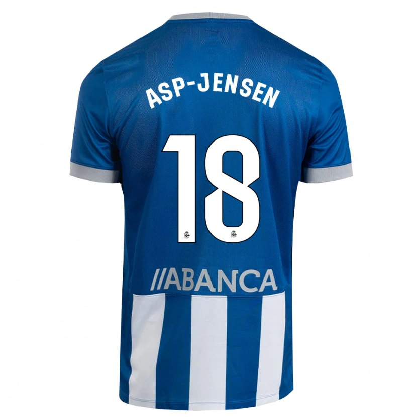 Danxen Dětské Jonathan Asp Jensen #18 Modrá Šedá Bílá Domů Hráčské Dresy 2026/27 Dres