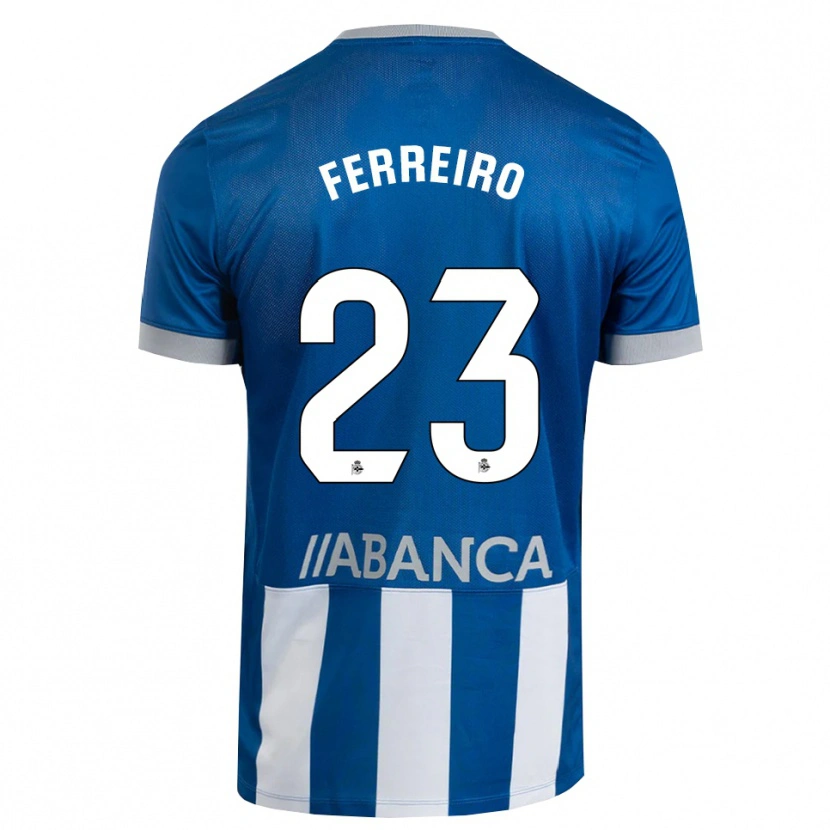 Danxen Dětské Manu Ferreiro #23 Modrá Šedá Bílá Domů Hráčské Dresy 2026/27 Dres