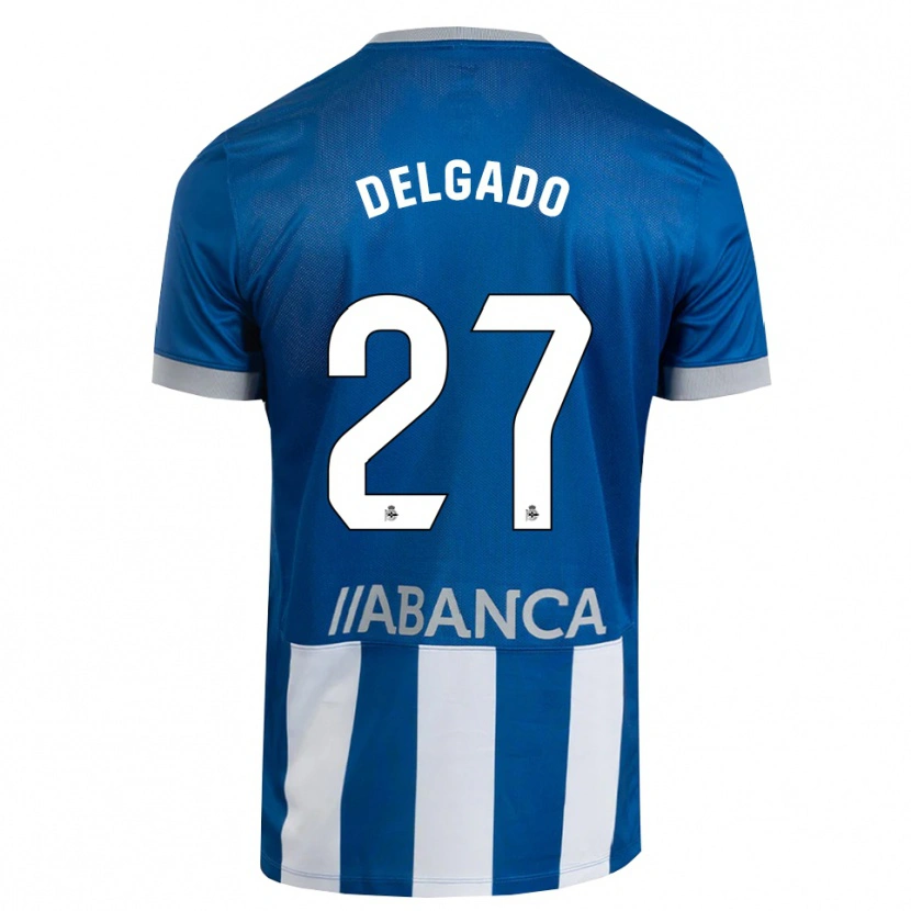 Danxen Dětské Álex Delgado #27 Modrá Šedá Bílá Domů Hráčské Dresy 2026/27 Dres