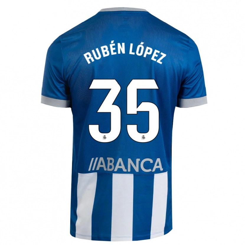 Danxen Dětské Rubén López #35 Modrá Šedá Bílá Domů Hráčské Dresy 2026/27 Dres
