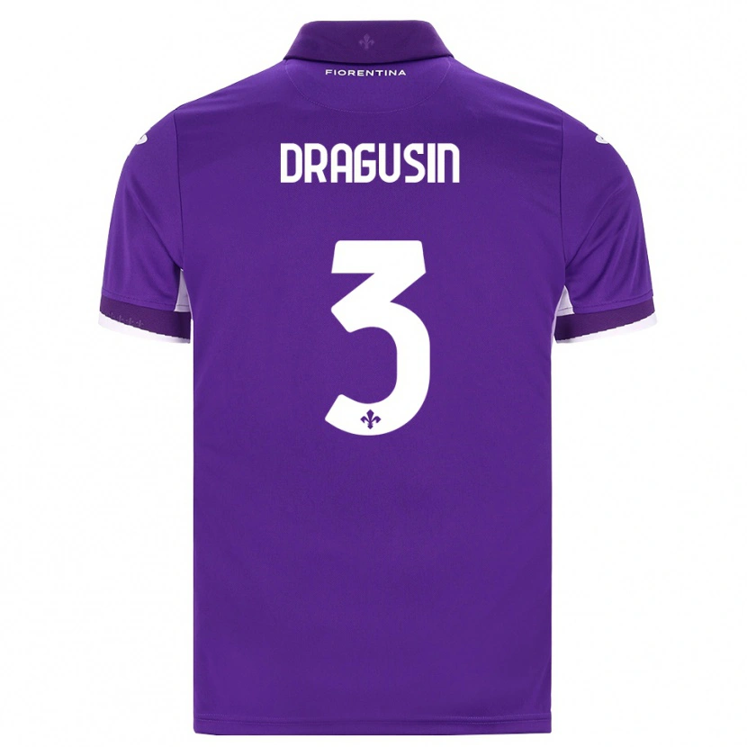 Danxen Dětské Radu Drăgușin #3 Fialová Bílá Růžová Domů Hráčské Dresy 2026/27 Dres