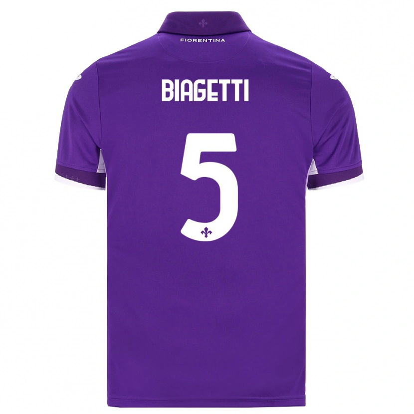 Danxen Dětské Christian Biagetti #5 Fialová Bílá Růžová Domů Hráčské Dresy 2026/27 Dres