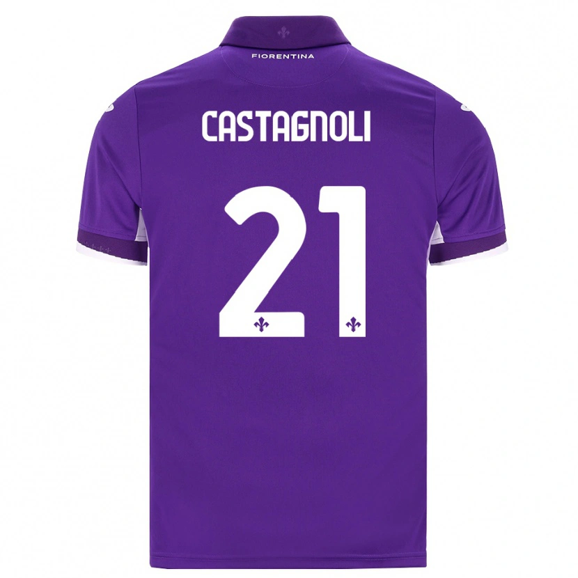 Danxen Dětské Filippo Castagnoli #21 Fialová Bílá Růžová Domů Hráčské Dresy 2026/27 Dres