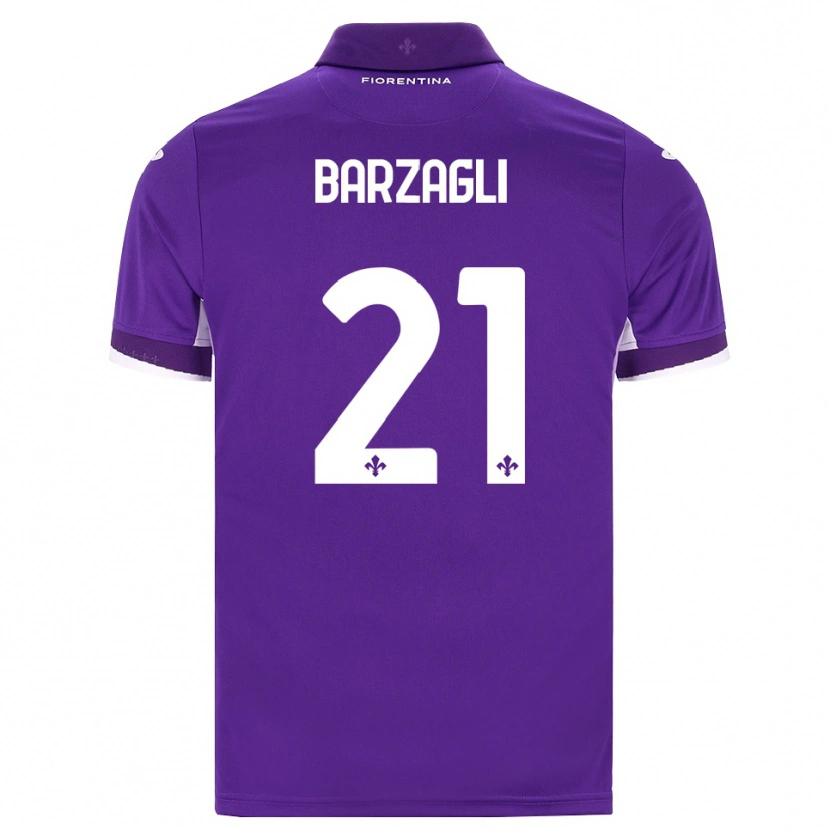 Danxen Dětské Mattia Barzagli #21 Fialová Bílá Růžová Domů Hráčské Dresy 2026/27 Dres
