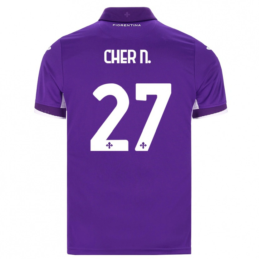 Danxen Dětské Cher Ndour #27 Fialová Bílá Růžová Domů Hráčské Dresy 2026/27 Dres