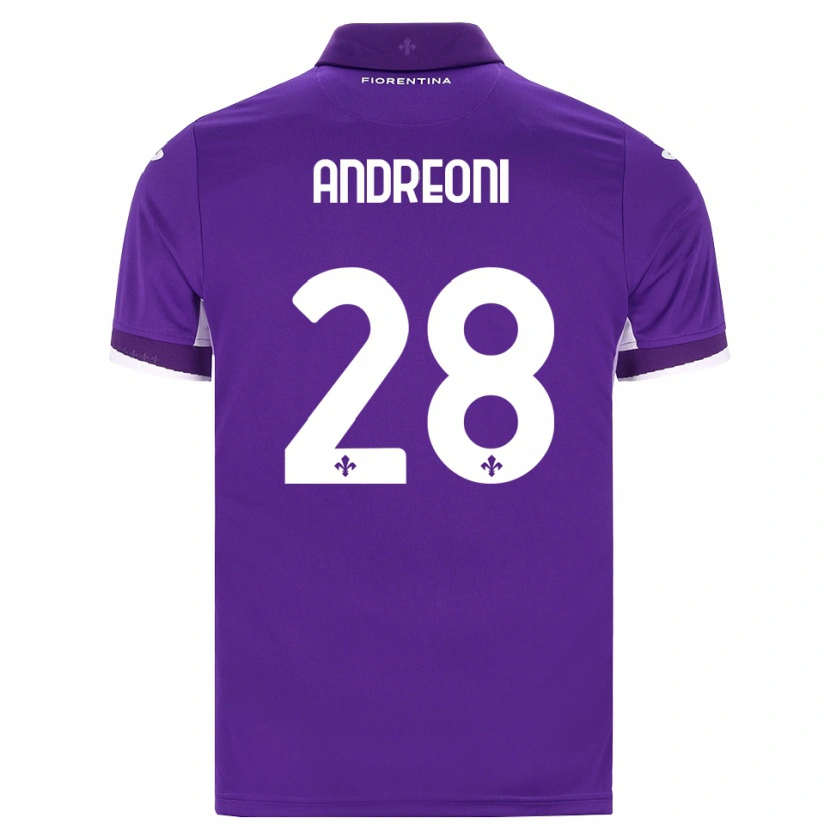 Danxen Dětské Caterina Andreoni #28 Fialová Bílá Růžová Domů Hráčské Dresy 2026/27 Dres