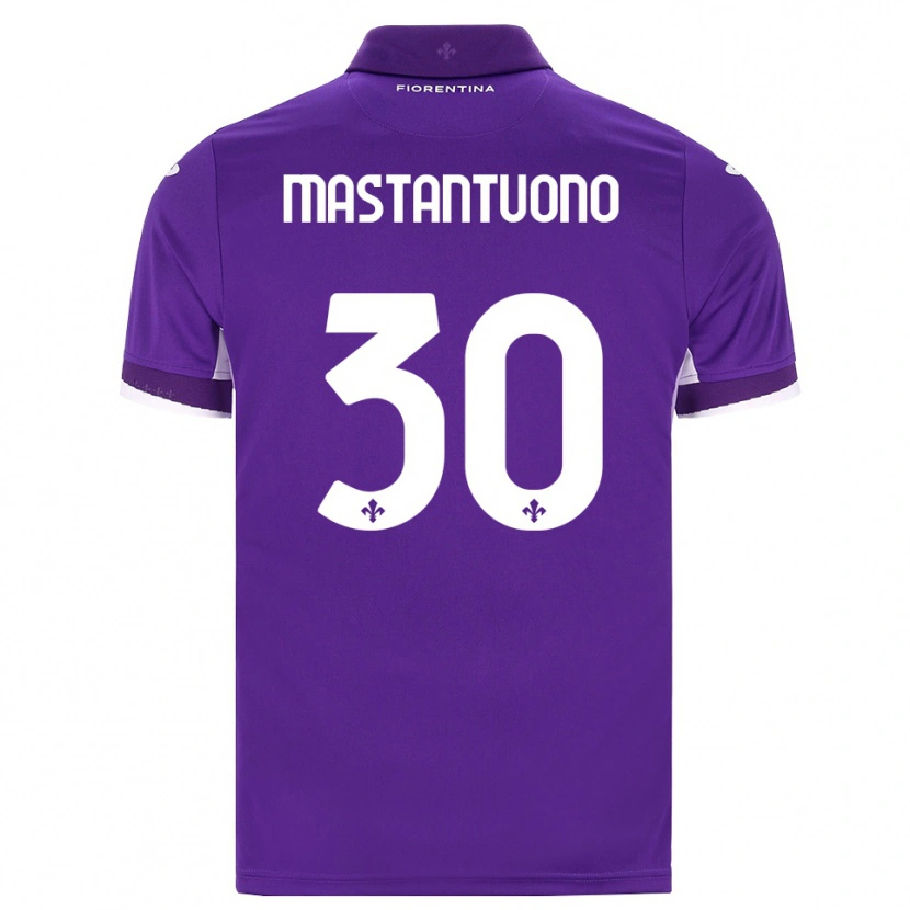 Danxen Dětské Franco Mastantuono #30 Fialová Bílá Růžová Domů Hráčské Dresy 2026/27 Dres