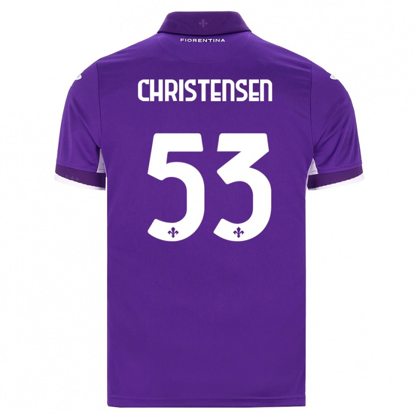 Danxen Dětské Oliver Christensen #53 Fialová Bílá Růžová Domů Hráčské Dresy 2026/27 Dres