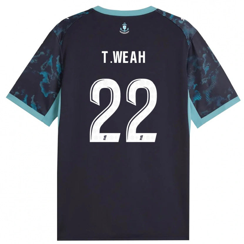 Danxen Dětské Timothy Weah #22 Světle Tyrkysová Bílá Černá Daleko Hráčské Dresy 2026/27 Dres