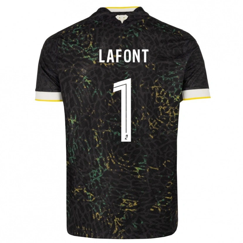 Danxen Dětské Alban Lafont #1 Černá Bílá Žlutá Daleko Hráčské Dresy 2026/27 Dres