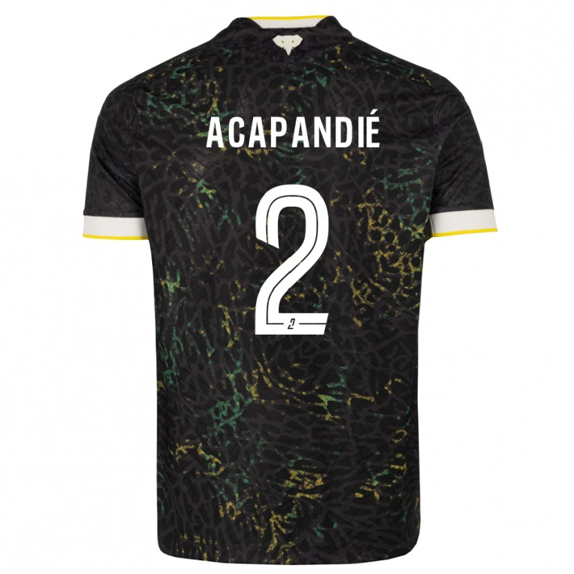 Danxen Dětské Mathieu Acapandié #2 Černá Bílá Žlutá Daleko Hráčské Dresy 2026/27 Dres