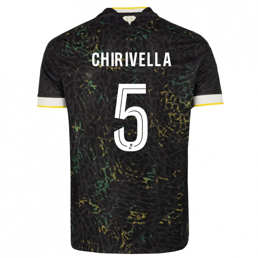 Danxen Dětské Pedro Chirivella #5 Černá Bílá Žlutá Daleko Hráčské Dresy 2026/27 Dres