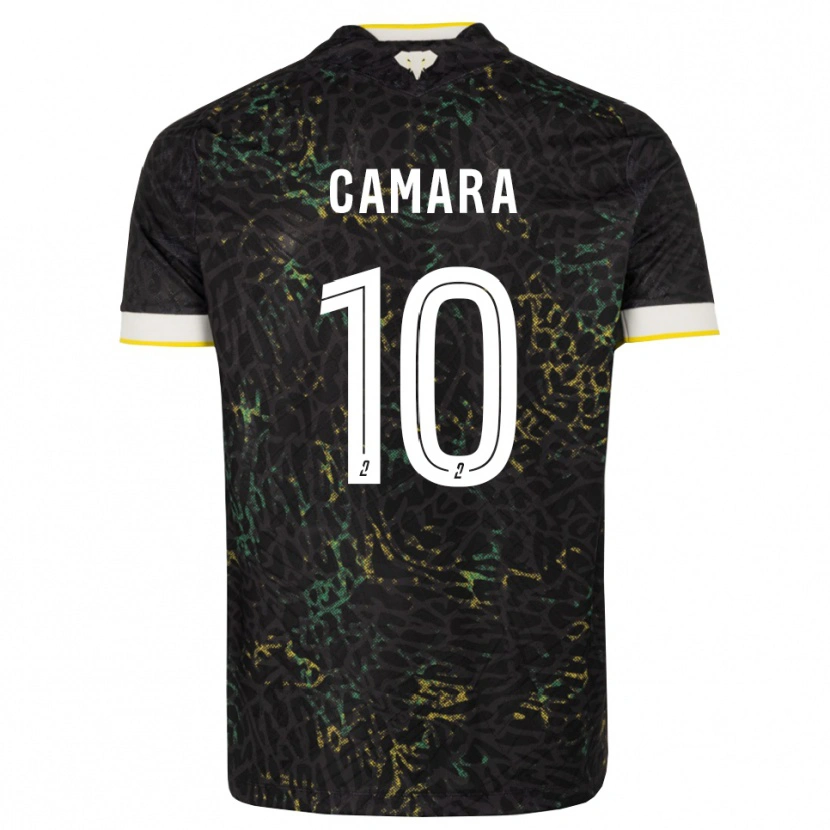 Danxen Dětské Ibrahim Camara #10 Černá Bílá Žlutá Daleko Hráčské Dresy 2026/27 Dres