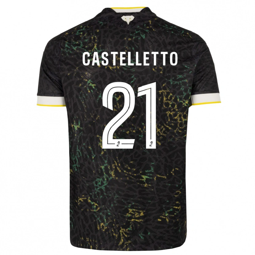 Danxen Dětské Jean-Charles Castelletto #21 Černá Bílá Žlutá Daleko Hráčské Dresy 2026/27 Dres