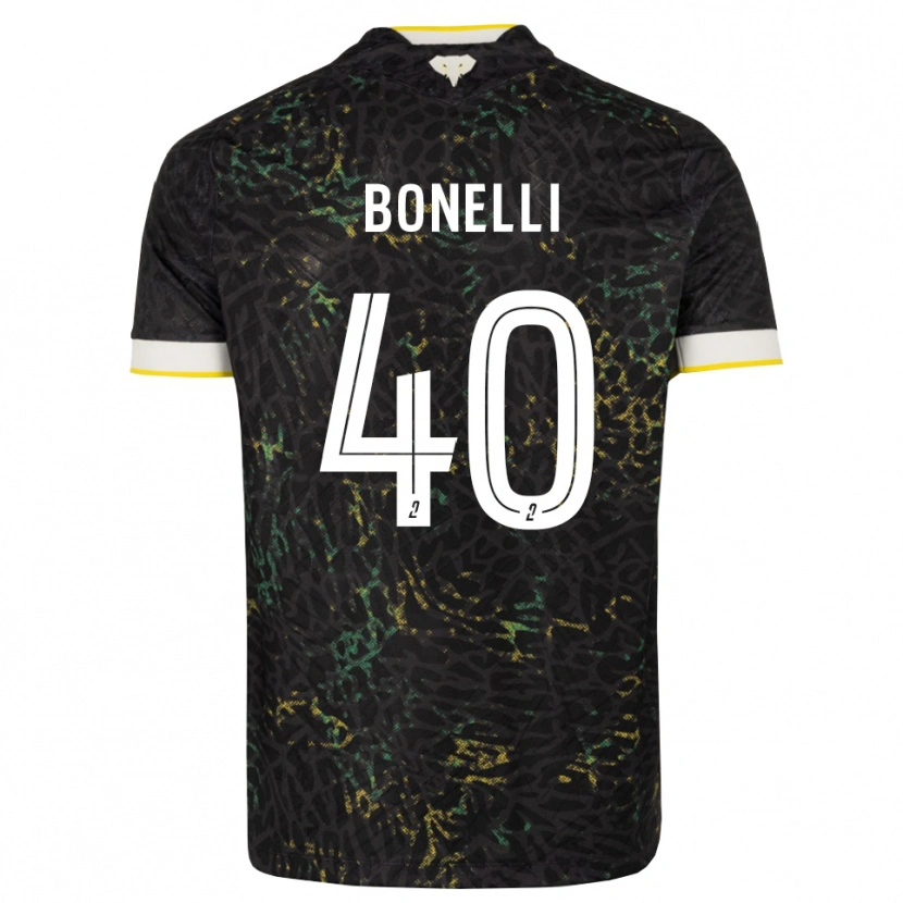 Danxen Dětské Lucas Bonelli #40 Černá Bílá Žlutá Daleko Hráčské Dresy 2026/27 Dres