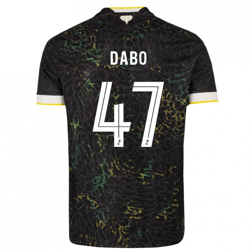 Danxen Dětské Moustapha Dabo #47 Černá Bílá Žlutá Daleko Hráčské Dresy 2026/27 Dres