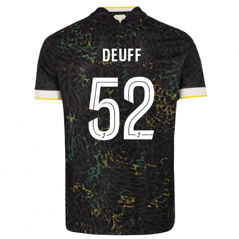 Danxen Dětské Bahmed Deuff #52 Černá Bílá Žlutá Daleko Hráčské Dresy 2026/27 Dres