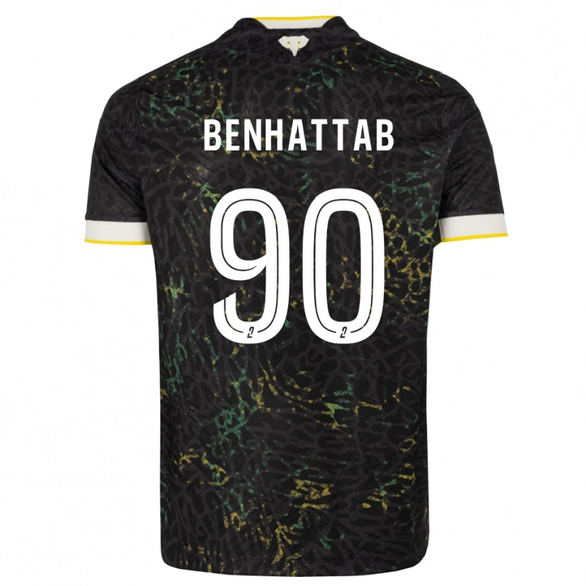 Danxen Dětské Yassine Benhattab #90 Černá Bílá Žlutá Daleko Hráčské Dresy 2026/27 Dres